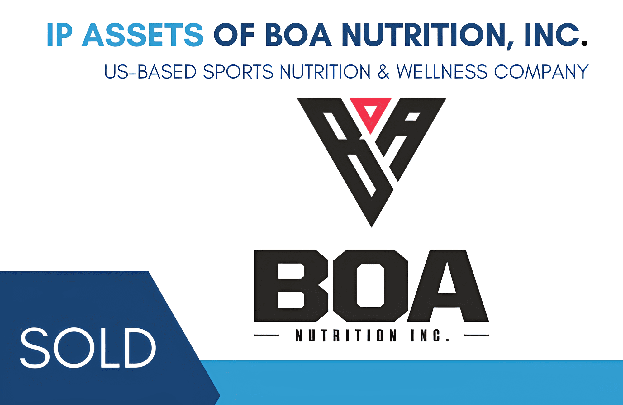 BOA Nutrition IP assets sold announcement.